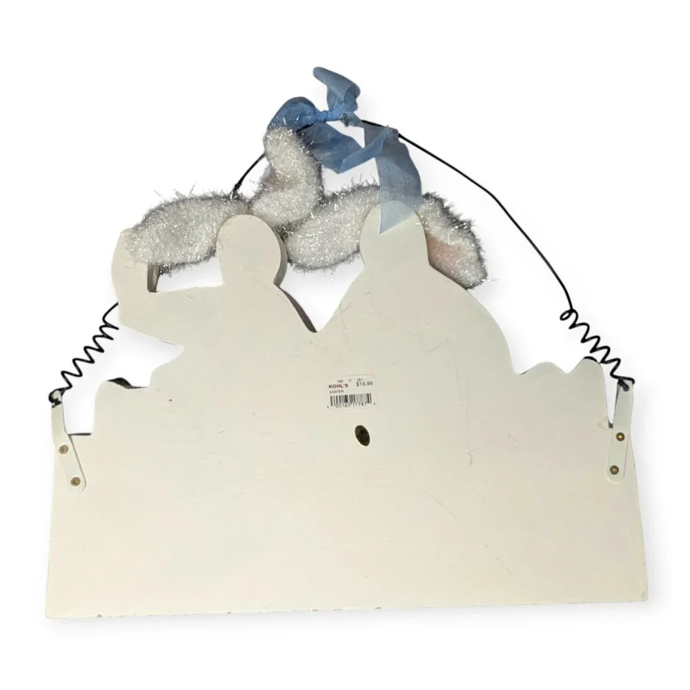 Happy Easter Bunny Wall Hanging Resin Sign